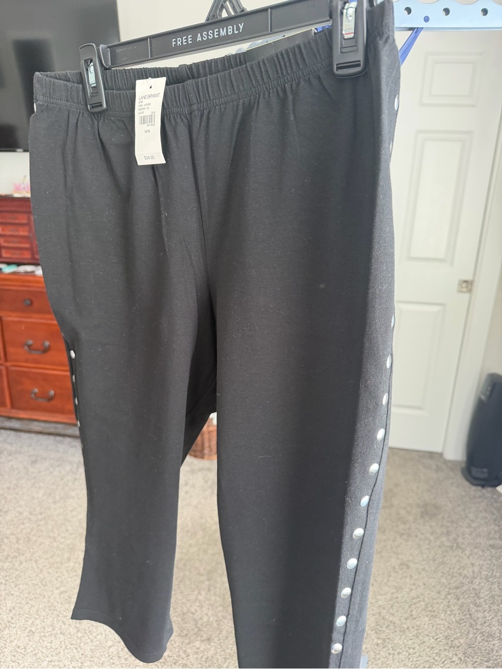 Lane Bryant Black Elastic Waist Pull-On Pants